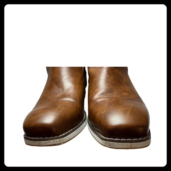 Georgia Boot Mens Brown Chelsea Wedge Sole Boots Square Toe EU 45 Slip On - Picture 2 of 13